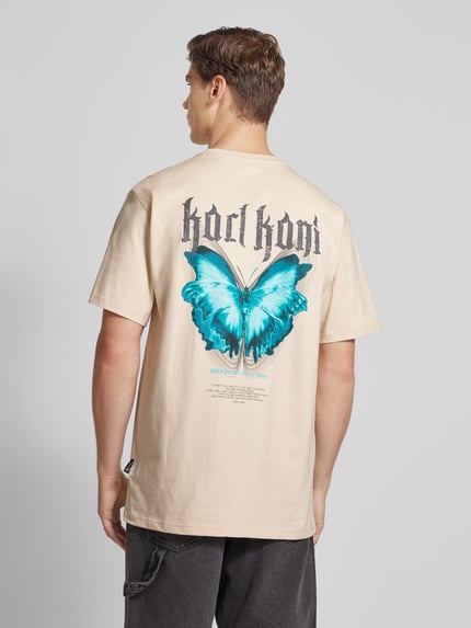 Karl Kani T-Shirt mit Label-Print Modell 'Signature' Beige 5