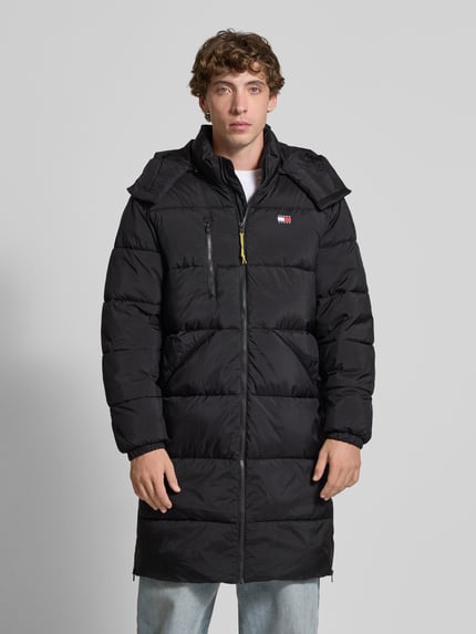 Tommy Jeans Regular fit gewatteerde lange jas met labelstitching, model 'VAIL' Zwart - 4