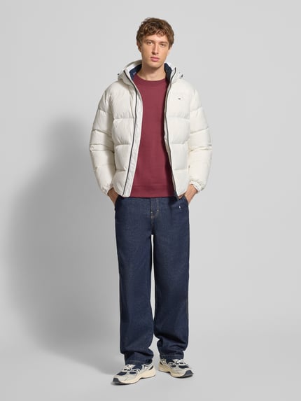 Tommy Jeans Regular Fit Daunenjacke mit Logo Stitching Offwhite 1