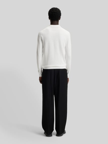 HUGO Slim fit poloshirt van viscosemix Offwhite - 5