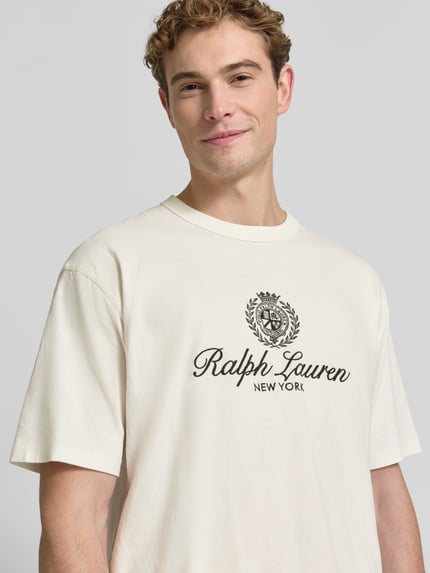 Polo Ralph Lauren Relaxed Fit T-Shirt aus reiner Baumwolle Offwhite 3