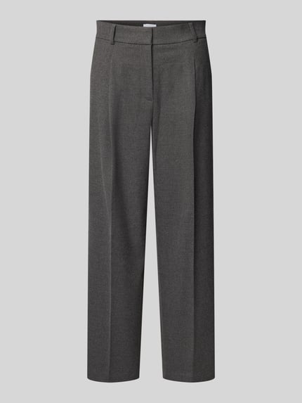 Jake*s Collection Straight fit bandplooibroek met viscose Donkergrijs - 2