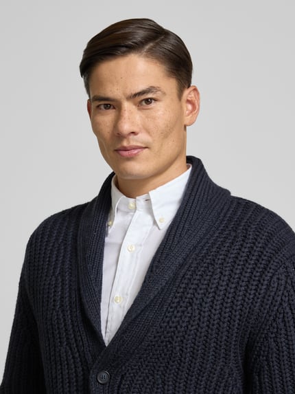 BOSS Cardigan met normale pasvorm in een nieuwe mix van wol en kasjmier - BECKHAM x BOSS Marineblauw - 3