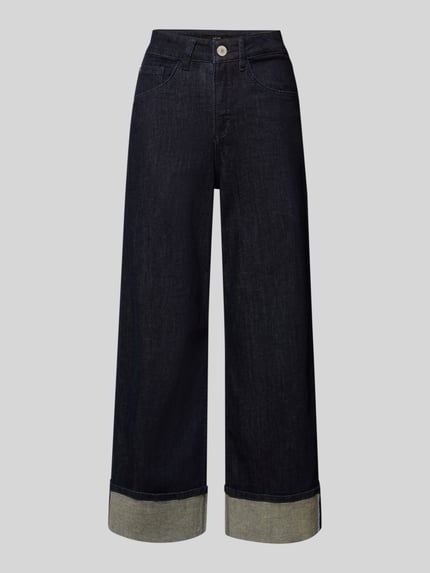 OPUS Wide Leg Jeans mit fixiertem Saumaufschlag Modell 'Miva' Jeansblau 2