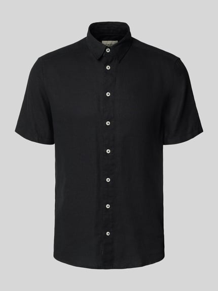 Blend Slim Fit Leinenhemd mit Viskose-Anteil Modell 'Bobby' Black 2