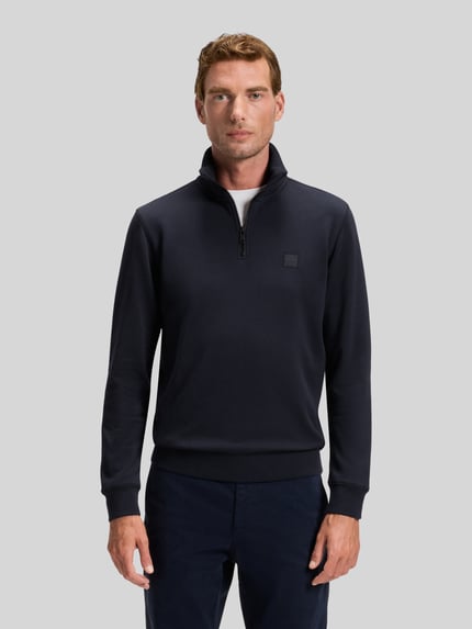 BOSS Orange Regular Fit Troyer aus reiner Baumwolle Modell 'Zetrust' Dunkelblau 4