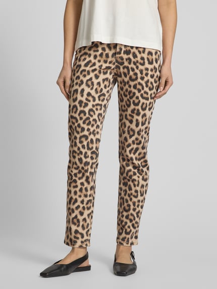 Oui Relaxed fit broek met verkort model Camel - 4