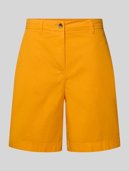 Productfoto, Regular Fit Chino-Shorts aus Baumwoll-Lyocell-Mix van Tommy Hilfiger in effen geel met steekzakken en logo-details