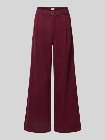 Jake*s Casual Wide Leg Hose mit Eingrifftaschen Aubergine 2