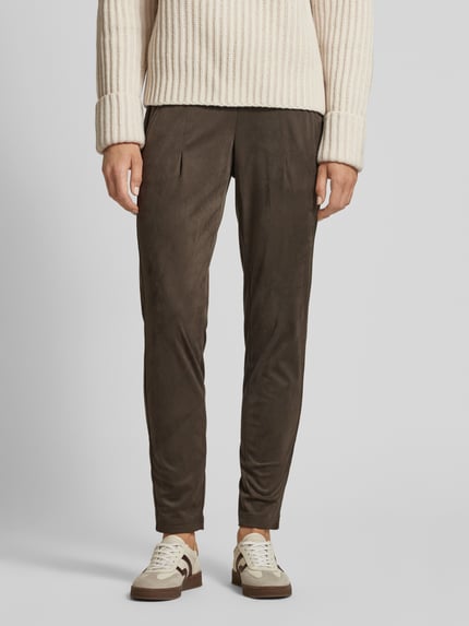 Raffaello Rossi Slim fit broek in wildleerlook, model 'CANDICE' Kaki - 4