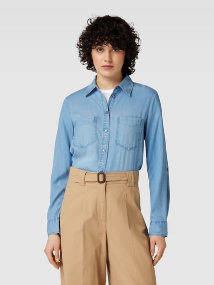 Tom Tailor Bluzka jeansowa z kieszeniami na piersi Jeansowy niebieski 4