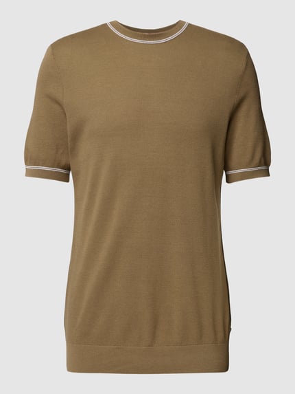 BOSS T-Shirt mit Kontraststreifen Modell 'Oricco' Schilf 2
