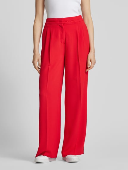 MORE & MORE Straight Leg Stoffhose mit elastischem Bund Rot 4