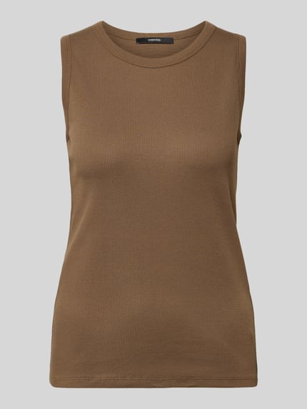 Produktfoto, Tanktop in Ripp-Optik Modell 'Kleanne' von Someday aus mix van katoen en elastaan, slim fit, dames, ronde hals, ruglengte maat 36: 58 cm, bruin