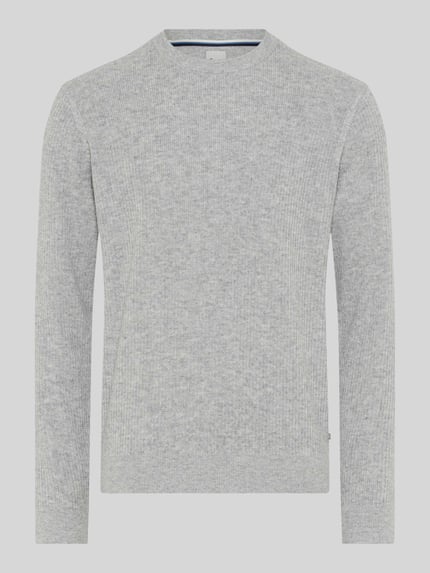 Brax sweter z mieszanki wełny i kaszmiru o kroju regular fit model 'Rick' Srebrny 2