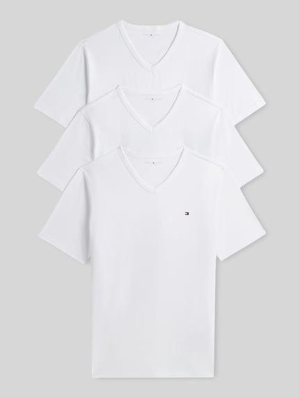Tommy Hilfiger t-shirt o kroju regular fit z mieszanki bawełny w zestaw 3 szt. Biały 2
