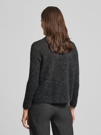 MM by Max Mara Comfort Fit coltrui met wol model 'TENNA' Antraciet gemêleerd - 5