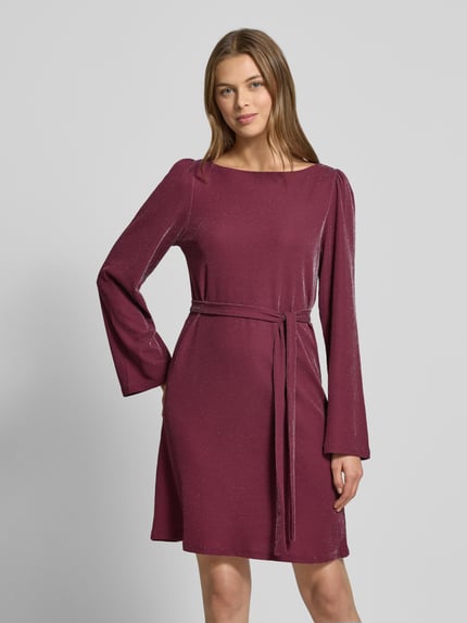 VILA Mini-jurk met boothals, model 'ELEINAS' Prune - 4