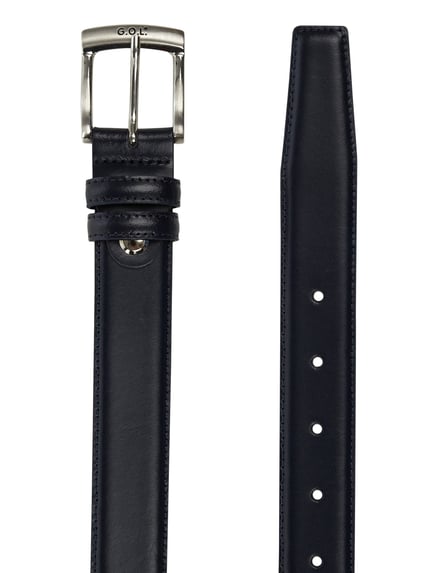 G.O.L. Leren riem met doornsluiting Marineblauw - 2
