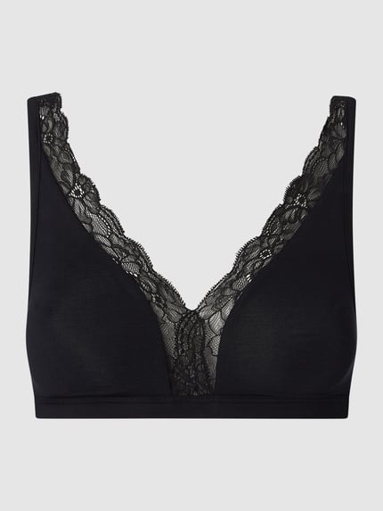 HANRO Bralette met stretch model 'Cotton Lace' Zwart - 2