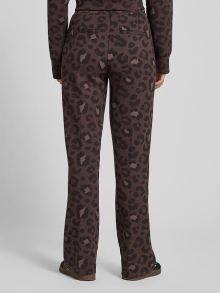 Milano Italy Jogpants im Allover-Look mit elastischem Bund Schoko 5