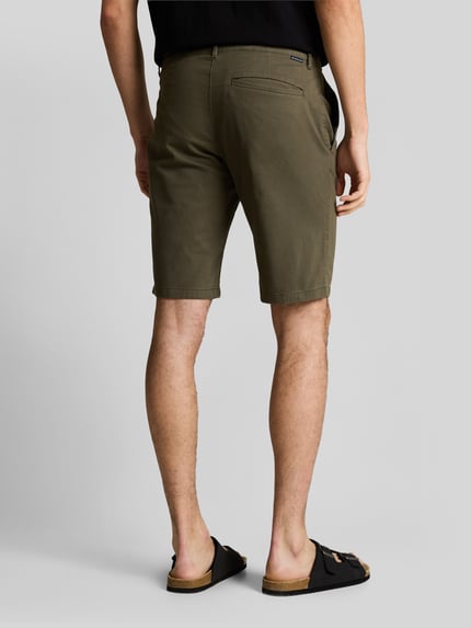 Tom Tailor Slim Fit Chinoshorts aus reiner Baumwolle Oliv 5