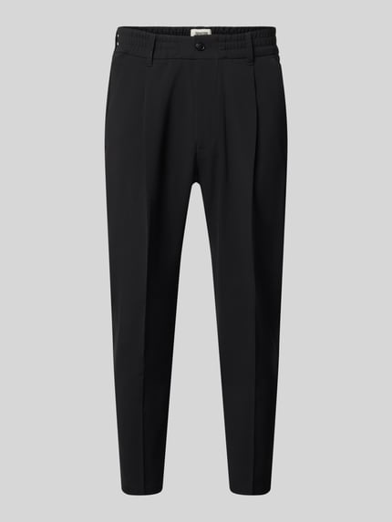 Productfoto, Hose mit Gesäßtaschen Modell 'CHASY' van Drykorn, zwart, smalle pijpen, katoenmix, slim fit, zichtbare achterzakken, heren