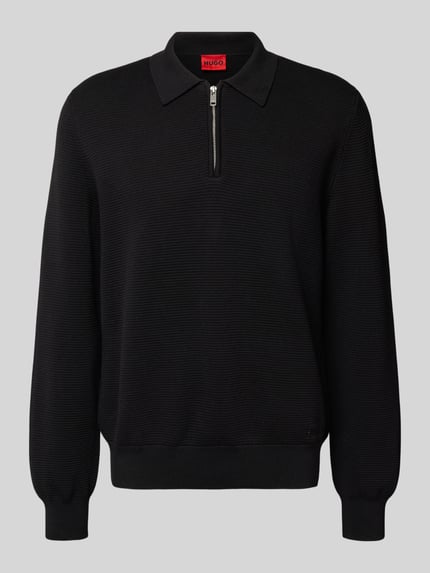 HUGO Relaxed fit gebreide pullover van puur katoen, model 'SAN PAULEY-C' Zwart - 2