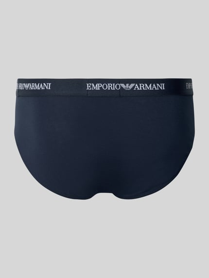 Emporio Armani Slip mit elastischem Logo-Bund im 3er-Pack Dunkelblau 3