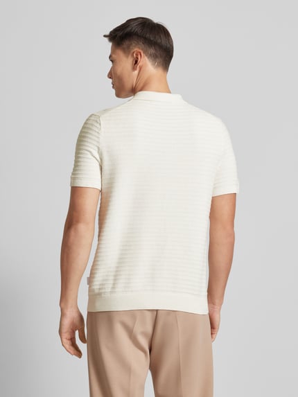 Michael Kors Regular Fit Poloshirt aus Baumwoll-Seiden-Mix Modell 'TUCK STRIPE' Weiss 5