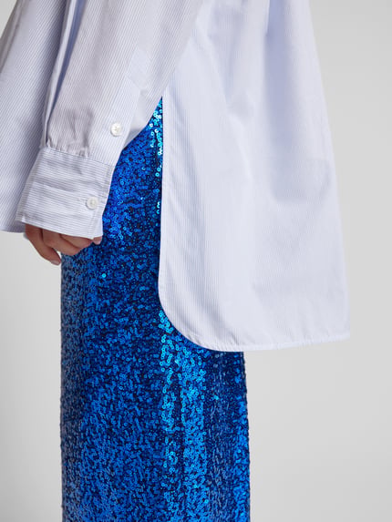 BAUM & PFERDGARTEN Midirok met pailletten Koningsblauw - 3