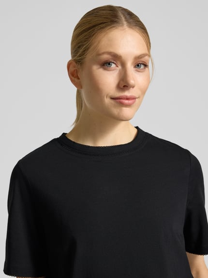 Selected Regular Fit T-Shirt aus reiner Baumwolle Modell 'ASSIA' Black 3