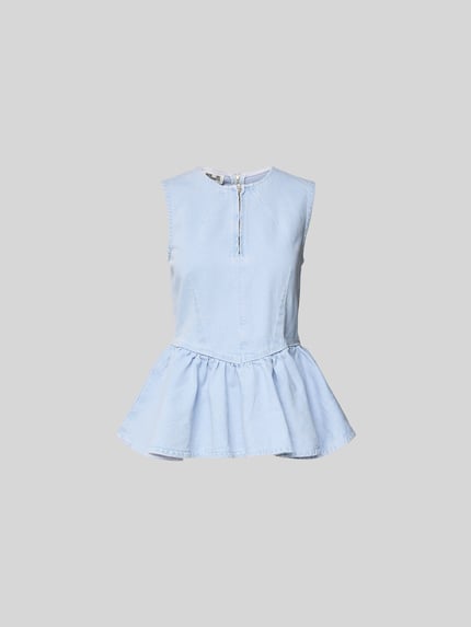 Top o kroju slim fit w denimowym wyglądzie Shop The Look MANNEQUINE