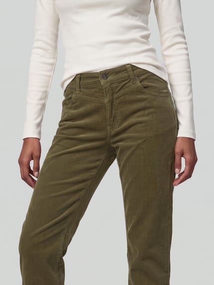 MAC Regular Fit Cordhose mit Label-Patch Modell 'Bobbie' Schilf 3