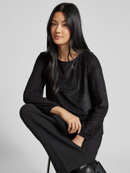 s.Oliver BLACK LABEL Regular Fit Pullover mit elastischen Bündchen und Saum Black 3