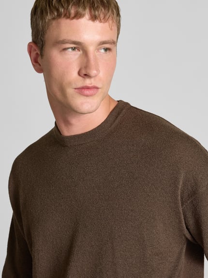 ONLY & SONS Relaxed Fit Strickpullover mit Baumwoll-Anteil Modell 'JOB' Dunkelbraun 3