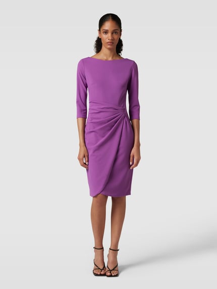 Paradi Cocktailjurk in wikkellook Fuchsia - 1
