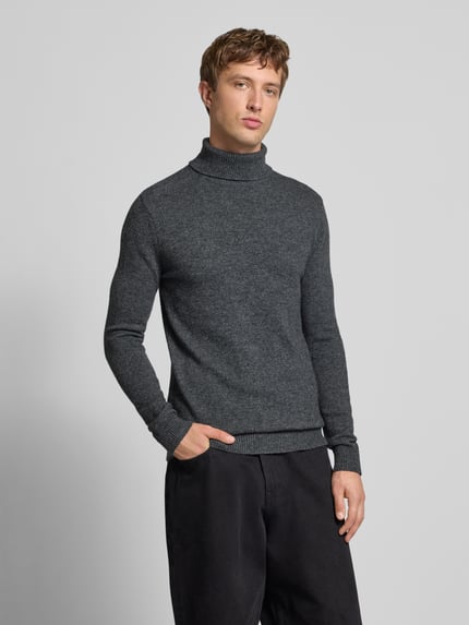 Blend Gebreide coltrui, model 'BRANKO' Donkergrijs gemêleerd - 4