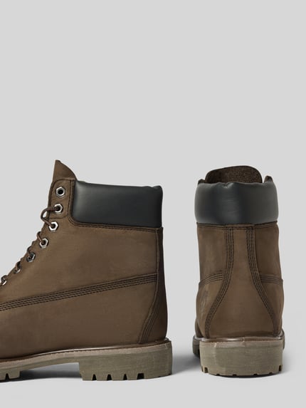 Timberland Kozaki z naturalnej skóry z wytłaczanym logo Ciemnobrązowy 2