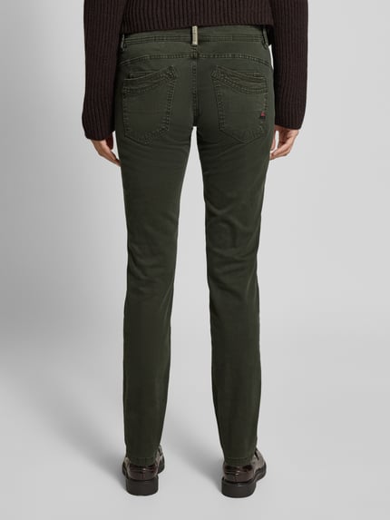 Buena Vista Jeansy o kroju slim fit z listwą guzikową model ‘MALIBU’ Ciemnozielony 5