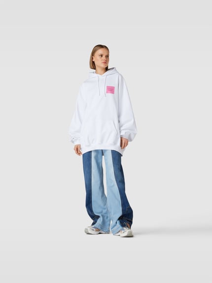 VETEMENTS oversized hoodie met labelprint Wit - 1
