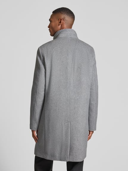 Christian Berg Men Wollen jas met opstaande kraag Taupe - 5