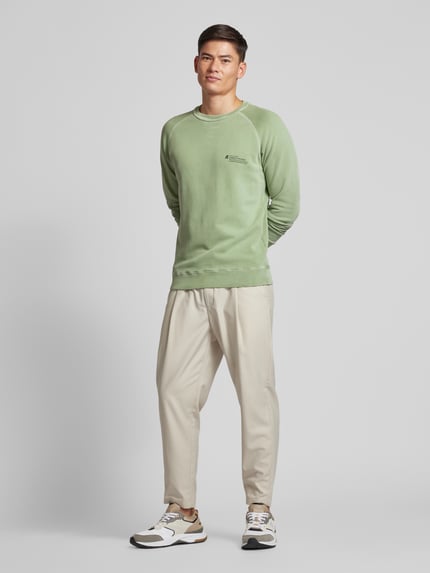 Thinking Mu Sweatshirt mit Label-Print Modell 'ACACIA' Gruen 1