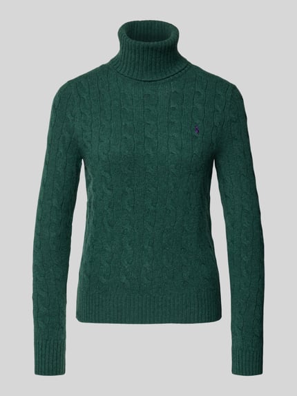 Polo Ralph Lauren Slim Fit Rollkragenpullover mit Label-Stitching Gruen 2