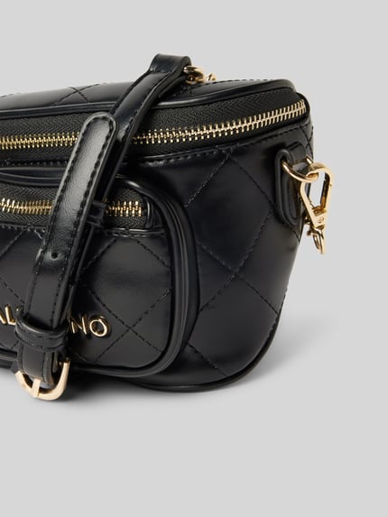 Valentino Bags Umhängetasche mit Label-Applikation und Steppnähten Modell 'NUR' Black 2