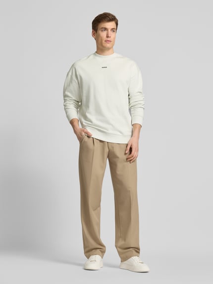 HUGO Oversized Sweatshirt mit Label-Print Modell 'Dapocrew' Offwhite 1