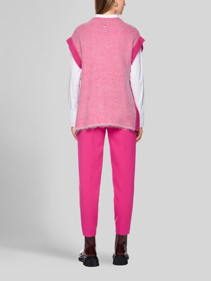 Marc Cain Pullunder aus Schurwolle mit Seitenschlitzen Pink 5