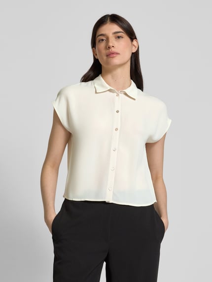 Jake*s Collection Regular Fit Bluse mit Hemdblusenkragen Ecru 4