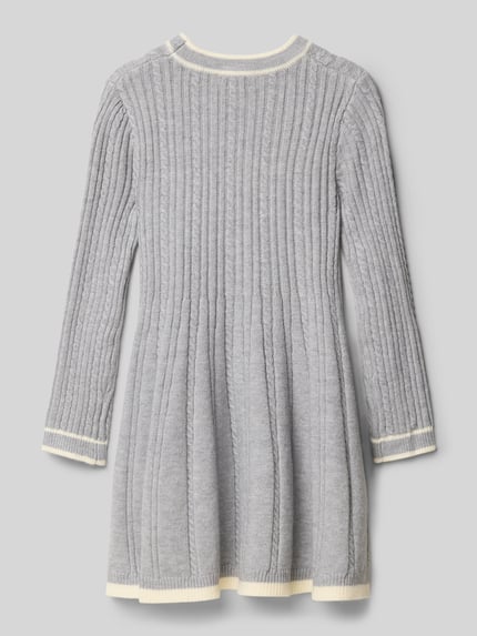 Mayoral Kleid mit Zopfmuster Mittelgrau Melange 3