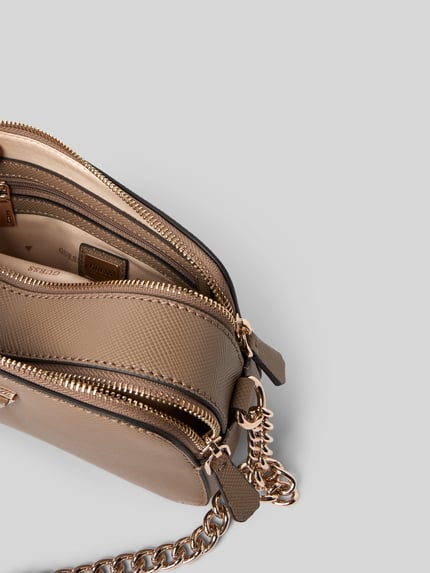 GUESS Torba na ramię z aplikacją z logo model ‘NOELLE’ Szarobrązowy 5